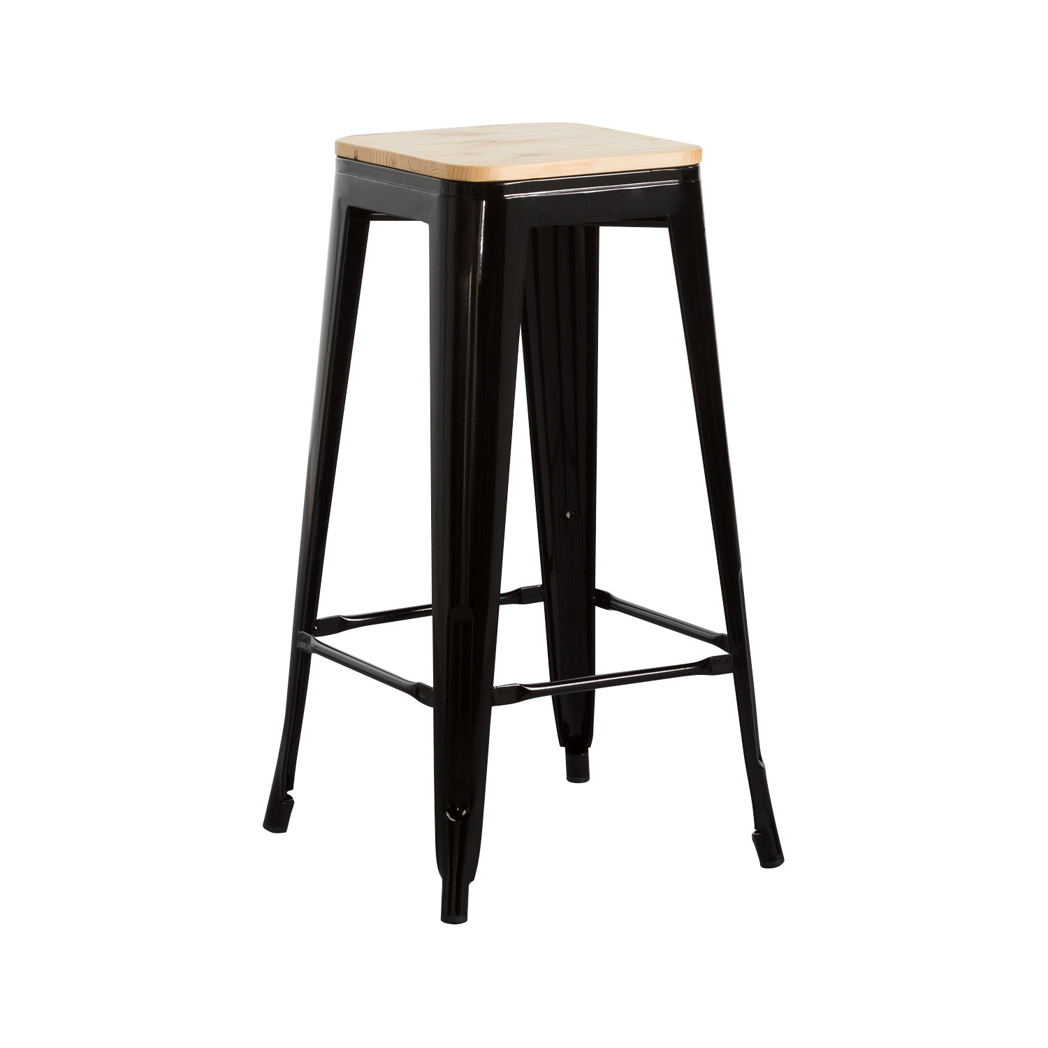 Taburete Industrial Strong con Asiento de Madera 43x43x77cm Thinia Home Taburetes 1